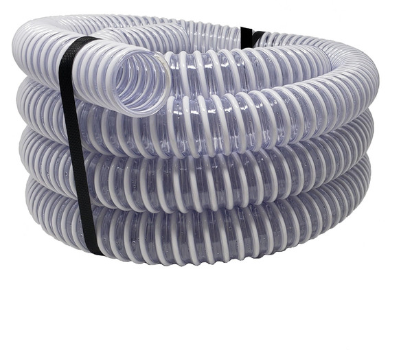 Sealproof 1.5" Pool Filter Pump Connection Hose for Above Ground Pools, 20 FT x 1-1/2 Inch Premium Quality Kinkproof PVC, Made in USA | Cut to Desired Length, Includes 4 Hose Clamps