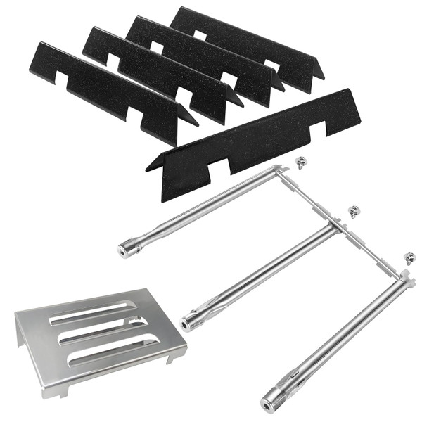 Petrirufun Grill Parts for Weber Spirit II & GS4 Spirit II 300 Series with Front Control Model Year 2017 and Newer, 15.3" Upgraded 7636 Flavorizer Bars, 67060 Heat Deflector, 69787 Grill Burner