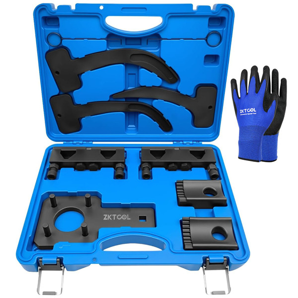 ZKTOOL 10PC Camshaft Pentastar Timing Chain Tool and Holding Tool, Crankshaft Pulley Wrench,Kit for VW Chrysler Jeep Dodge Grand Cherokee Wrangler V6 3.6L, OEM 10200A,10202,10369A,2025200090, 10198A