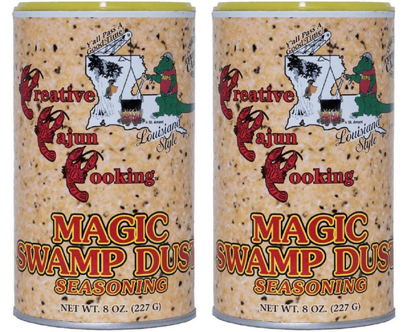 Creative Cajun Cooking Magic Swamp Dust Seasoning, 8 Ounce Shakers (Pack of Two - 1 Pound Total)