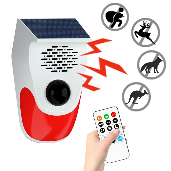 XYszpcgs Outdoor Motion Sensor Noise Maker with 8 Replaceable Recording,Motion Detector Alarm,Three Levels of Adjustable Volume,Three Operating Modes,Motion Activated Alarm with Remote Control(2pack)
