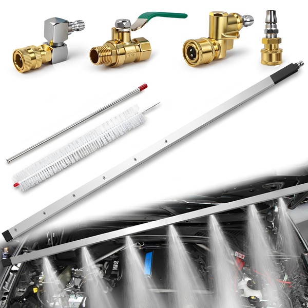 Gekufa 39'' Car Radiator Cleaning Wand, 25° Fan Nozzle Radiator Genie Water Air Cleaning Wands, High-Pressure Washer Radiator Wand with 1/4'' Quick Coupler (4500PSI)