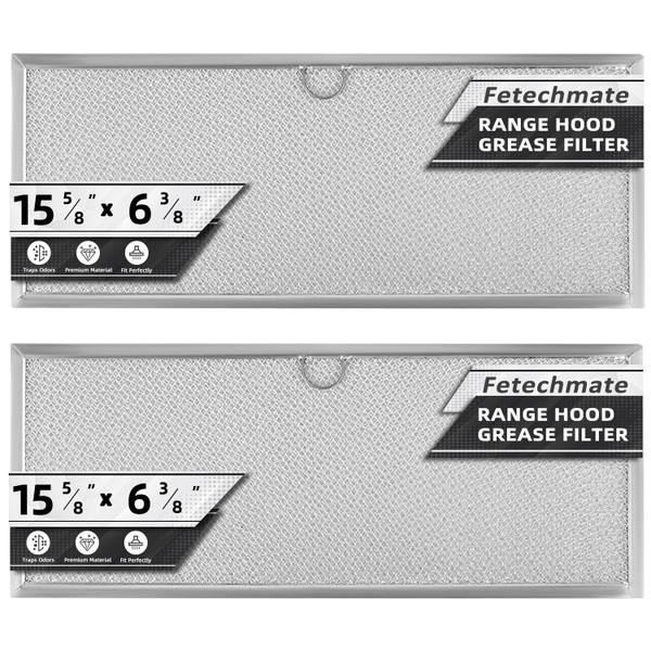 71002111 WP71002111 Downdraft Range Hood Grease Filter 15.6“ x 6.4” Grease Filter Aluminum Mesh Compatible with Jenn.Air, Downdraft Grease Stovetop Filter by Fetechmate - 2 Pack Oven Range Vent Filter