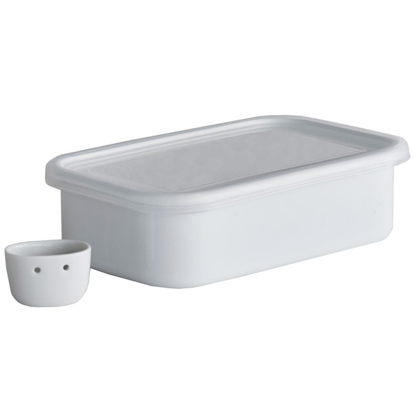 Nodahoro Bran Pickles, Komachi, Refrigerator, Storage Container, Lid, Drain and Drain Included, White, Made in Japan