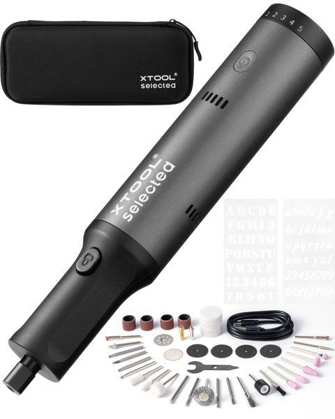 xTool Selected Engraving Pen, 42-in-1 Tool Kit, Cordless Engraver and Rotary Tool Kit for Metal Wood Glass Plastic, Large Capacity Engraving tool, Craft Multi-function Glass Etching Kit, Mini Sander