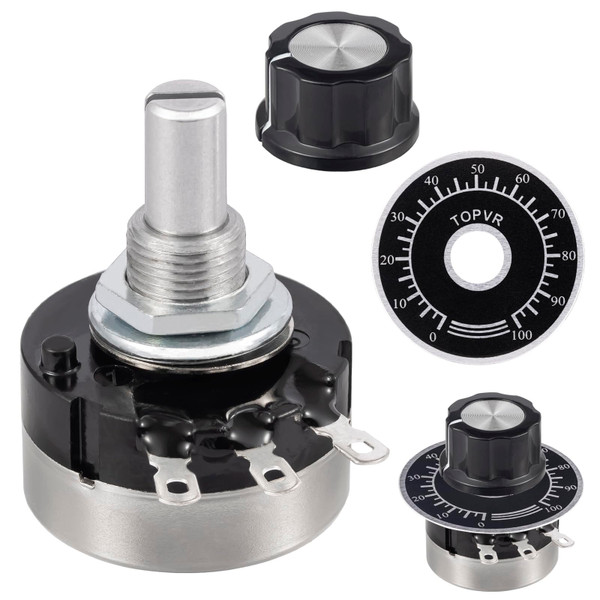 ALLECIN RV24YN20S B201 200R Potentiometer 200 Ohm Single Turn Rotary Film Carbon Potentometers wtih 2pcs A03 Knob and 2pcs Dials (Pack of 6Pcs)