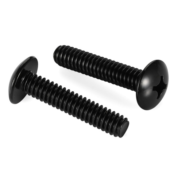 Mellewell #8-32 x 1-3/4" Truss Head Machine Screws, Full Thread, 18-8 Stainless Steel, Black Finish, Quantity 50