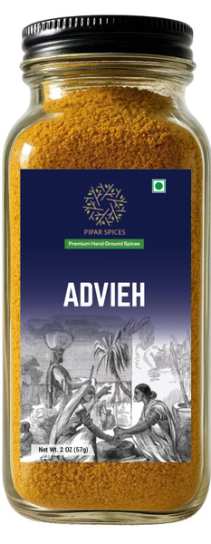 Pipar Spices Advieh - Persian Spice Blend, Glass Bottle, 2 oz (57g) Pack | Hand-Stone Ground Spices
