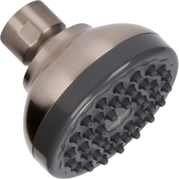 Aqua Elegante Pressure Boosting Shower Head - 3 Inch Wall Mount Water Saving Showerhead Best For Low Flow Showers With Anti-Clog Nozzles & Adjustable Brass Fitting - 1.8 GPM - Brushed Nickel