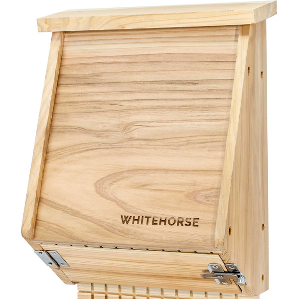 WHITEHORSE 4-Chamber Bat House - A Premium Cedar Bat Box that is Built to Last - Enjoy a Healthier Yard with Fewer Mosquitos While Supporting Bats (Cedar)