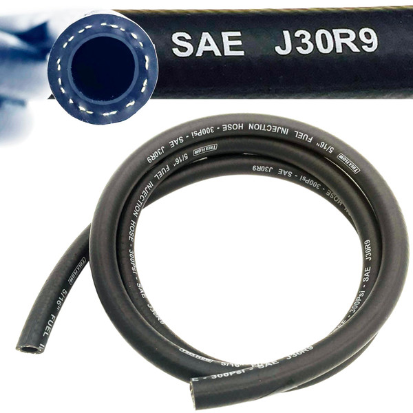 SAE 30R9 Fuel Hose Line 5/16 Fuel injection hose 5FT Length High Pressure SAE30R9 Push Lock hose 300 psi (5FT, 5/16" ID)