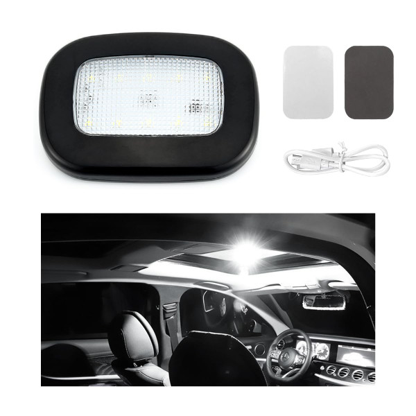 Ohleats Car Interior Ceiling Roof Lights, Magnetic Rechargeable USB Wireless Dome Lamp, LED Auto Map Reading Light Cover for Insider Roof Ceiling, Universal Car Accessories (Black)