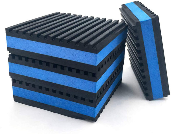 LBG Products Rubber Anti-Vibration Isolator Pads,Heavy Duty Blue EVA Pad for Air Conditioner,Compressors,HVAC,Treadmills etc (6'' X 6'' X 7/8'')