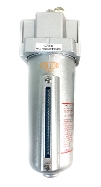3/4” NPT HEAVY DUTY Lubricator Oiler For Compressed Air Lubricate Pneumatic Air Tools, Metal Bowl With Visible Sight Glass, 225 PSI Max