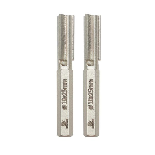 BRSCHNITT Carbide Brick Mortar Grout Cutter - 10 * 25mm (3/8 * 1 Inch) Mortar Raking Bit for Hand Electric Drill Mortar Cutter Hex Shank(2pcs)