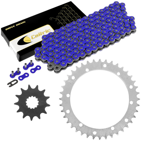Caltric Blue Drive Chain And Sprockets Kit Compatible with Yamaha Raptor 660R Yfm660R 2001-2005 Caltric Blue Drive Chain And Sprockets Kit Compatible with Yamaha Raptor 660R Yfm660R 2001-2005
