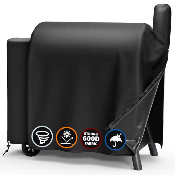 SHINESTAR Grill Cover for Traeger Pro 34/780 Series, 600D Heavy Duty Waterproof Wood Smoker Cover with Zipper & Adjustable Drawstring, Pellet BBQ Cover for 34 Elite/Century, Texas, Z Grills and More
