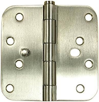 Hinge Outlet 316 Marine Grade Stainless Steel Security Door Hinges 4" with 5/8" Radius - Security Tab - Highly Rust Resistant - 6 Pack for 2 or 3 Doors
