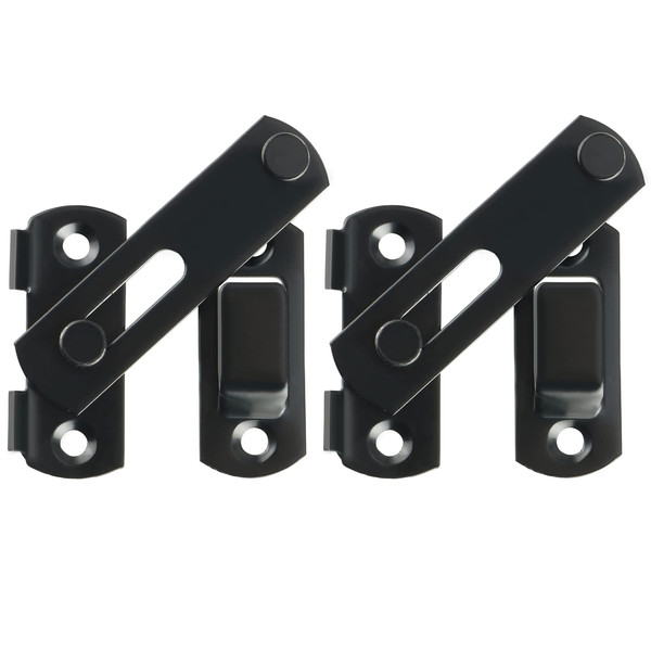 Alise 2 pcs Flip Latch Gate Latch,3 inch Stainless Steel Barn Door Lock,Anti-Theft Lock,Safety Door Lock for Wooden Fence,Matte Black Finish MS9003B-2P