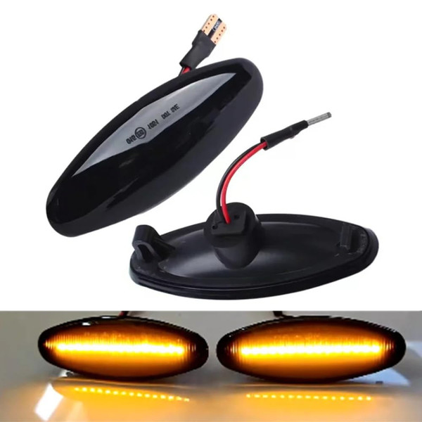 Yoegerery Sequential Blinker LED Side Marker Light For Jaguar S-Type 1999-2007 XK8 XKR 1996-2005 XJ X350 2003-2006 Indicator Repeater Lamp (Dynamic Smoked)