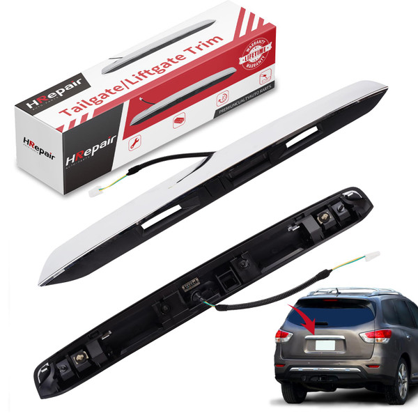HRepair Chrome Tailgate Handle Garnish Finisher Molding,fits for 2013-2019 Nissan Pathfinder Liftgate Handle,Liftgate Trunk Opener,Liftgate Trim 90810-9PG0A