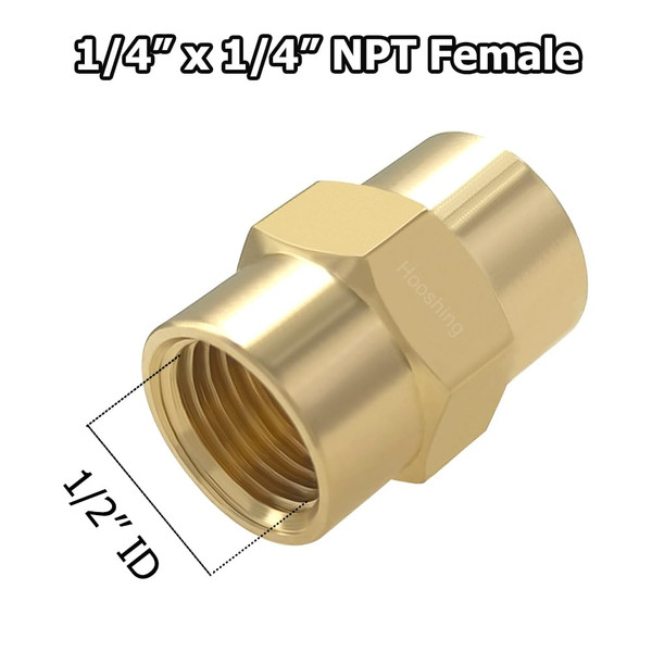 Hooshing Brass QCC1 Nut Propane Hose Adapter with 1/4