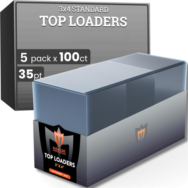 Max Protection 35pt Top Loaders for Cards - 500 Count - Premium 3x4 Inch Trading Card Toploaders - Protect Your Baseball and Sports Cards with These Crystal Clear Hard Plastic Sleeves Protectors