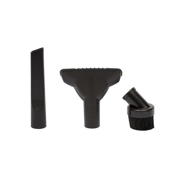 Shop-Vac 9064300 1.25 Inch Diameter Cleaning Kit, Includes Round Brush, Crevice Tool, and Gulper Nozzle, Black, Ideal for Upholstery, Blinds, and Car Interiors (1-Pack)