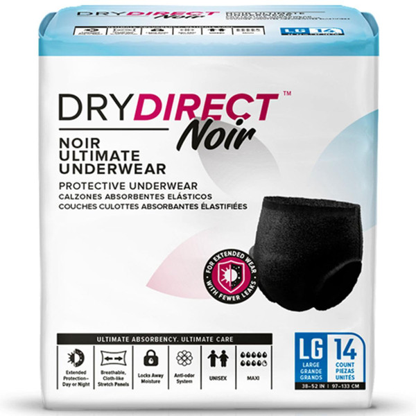 Dry Direct Noir Ultimate Protective Underwear (Large - Pack of 14) by Parentgiving Dry Direct Noir Ultimate Protective Underwear (Large - Pack of 14) by Parentgiving