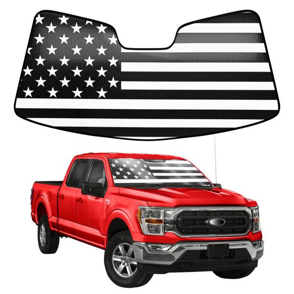LITIVY Windshield Sun Shade Compatible with 2021 2022 2023 2024 Ford F150 F250 F350 30"x62" for F-150 Folding Front Window Sunshade Shield Protector (30"x62"(Fit 2021-2024))