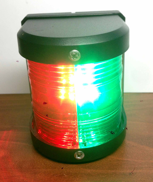 MARINE BOAT RED & GREEN BOW NAVIGATION LIGHT WATERPROOF 2 NAUTICAL MILES
