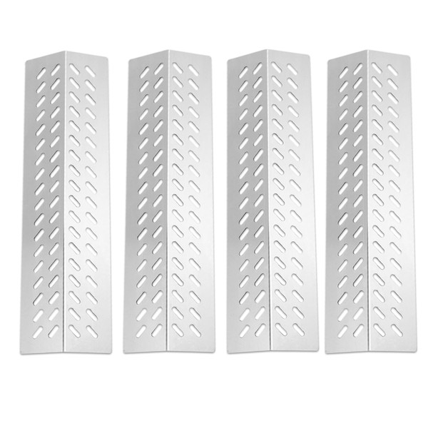 Zemibi Stainless Steel Flame Tamers, 4 PC Grill Heat Plate Gas Replacement for Bull BBQ Grills, Fit for Angus, Brahma, 7-Burner, 4-Burner, 5-Burner Grill Models, Grill Parts Replace for 16631, 16521
