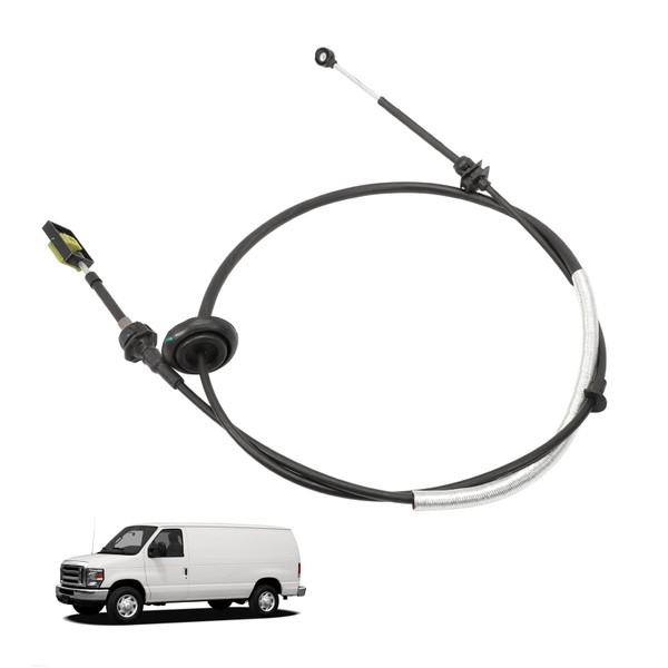 YC2Z-7E395-AC Automatic Transmission Gear Shift Cable for (1997-2004) Econoline E150/E250/E350 with E4OD/4R100, Shift Cable, YC2Z7E395AC, F7UA-7E395-CB