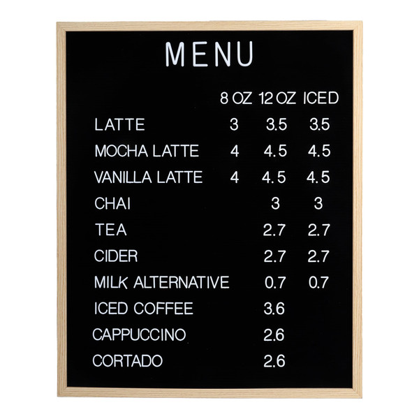 Large Letter Board – Premium Menu Board with Letters – Black Felt Letterboard Large with White Plastic Letters – Durable Retro Vintage Felt Letter Board for Restaurants, Cafés, Pubs – 24 x 30-inch