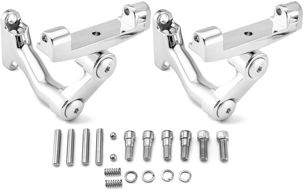Mofun Adjustable Rear Passenger Floorboard Mount Bracket Kit Compatible with Harley Touring Street Road Electra Glide Road King Chrome 1993-2024