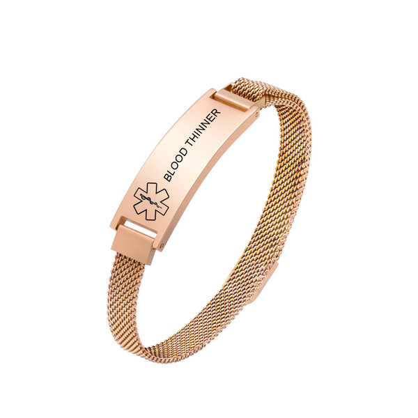 VNOX Blood Thinner Bracelets for Women - Medical Alert Bracelet for Women Men Patients Stainless Steel Engraved Diabetes Accessories VNOX Blood Thinner Bracelets for Women - Medical Alert Bracelet for Women Men Patients Stainless Steel Engraved Diabetes Accessories