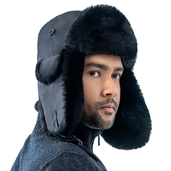 HEYANN Winter Trapper Hat, Russian Ushanka Eskimo Style Faux Fur Hats Warm Soft Fur Lining, Windproof & Waterproof Caps with Ear Flap for Hunting, Skiing Activities for Men Women HEYANN Winter Trapper Hat, Russian Ushanka Eskimo Style Faux Fur Hats Warm Soft Fur Lining, Windproof & Waterproof Caps with Ear Flap for Hunting, Skiing Activities for Men Women