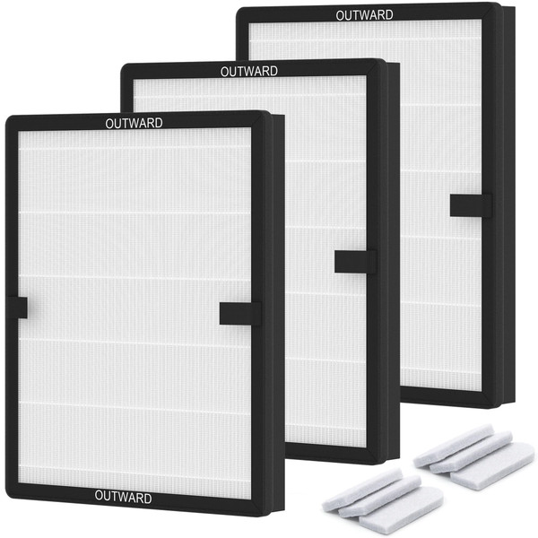FCFMY 3 Packs E-200 Replacement Filters Compatible with LUNINO E-200 Air Cleaner Purifier with Extra 6 pcs Aroma Pads