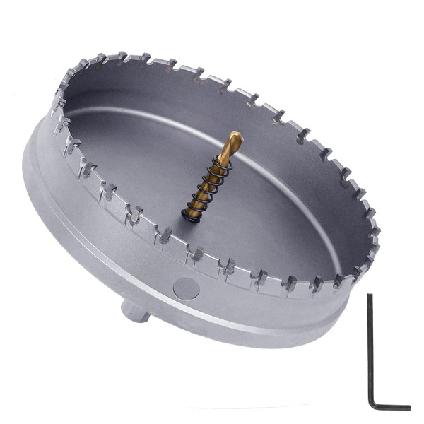 GUICGOC 165mm / 6.5 inch Carbide Steel Hole Saw Drill Bit for Stainless Steel, Aluminum, Iron, Metal, and Wood