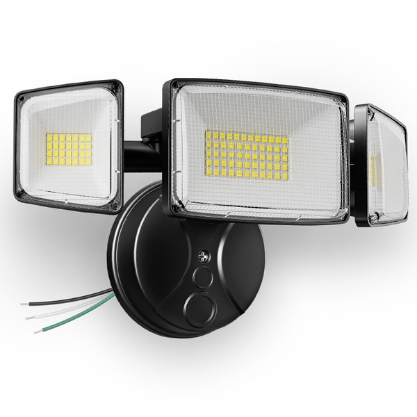 Onforu 100W 11000LM Flood Lights Outdoor, Brightness Security LED Flood Lights with 3 Adjustable Heads, Switch Controlled, IP65 Waterproof 6500K Outside Exterior Flood Light for Yard Garage Eave Patio