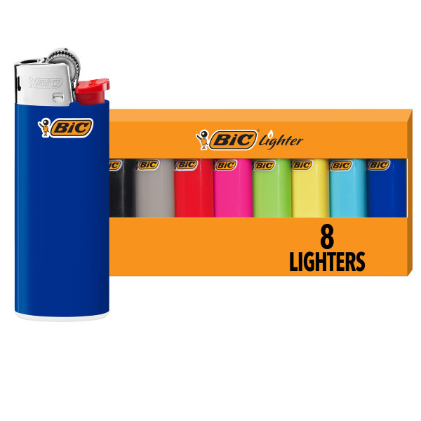 BIC Mini Lighters, Reliable and Safe, Lighters for Candles, Assorted Colors, 8-Pack of Pocket Lighters (Colors May Vary