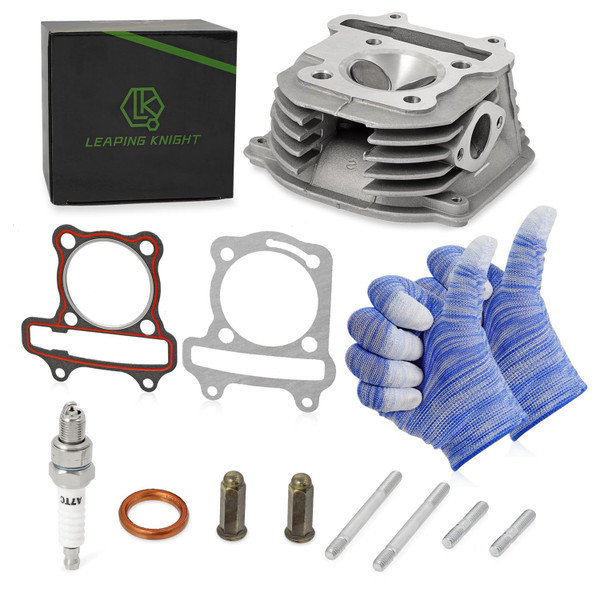 GY6 125cc 150cc to 155cc 58.5mm Cylinder Head with Assembly Valves Gasket Kit for 152QMI 157QMJ Scooter Moped ATV Go Kart Quad Engine,High Performance Powersports Engine Kit,Non EGR Type