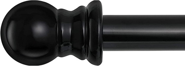 Barcetine Extra Long Curtain Rods 120-Inch to 200-Inch - 1 Inch Heavy Duty Curtain Rod for Large Windows,Blackout Farmhouse Drapery Rods with Brackets for Bedroom,Outdoor Patio,Sliding Door - Black