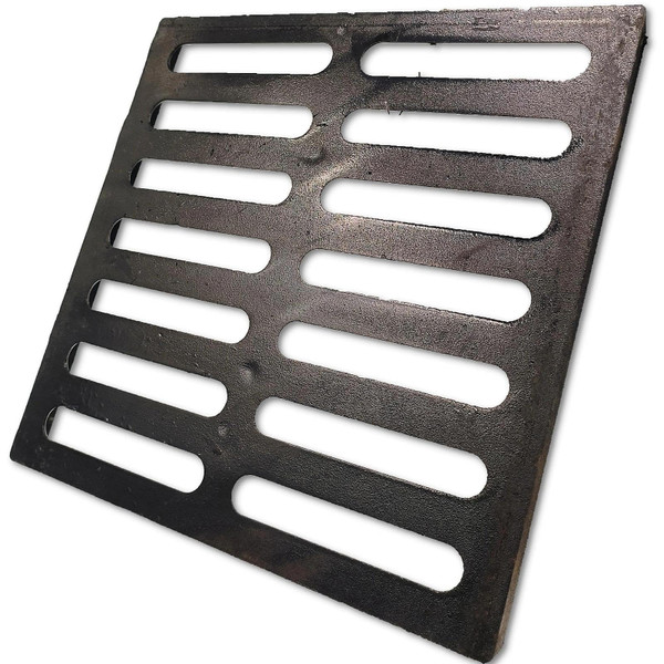 DuuMuut Cast Iron Drain Grate 16x16 in for Vodaland Catch Basin, B-Class 28100 lbs Heavy-Duty Driveway Channel Cover, Outdoor Trench Drainage Grate, Square Metal Sewer Cover (True 15.4x15.4)