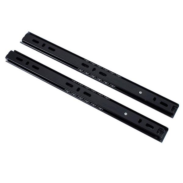 Drawer Slide 11 Inch Ball Bearing 3 Section Drawer Cabinet Slide, Side Mount 2pcs,Black