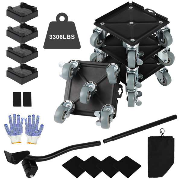 Heavy Duty Furniture Movers with 5 Wheels, 3306 LBS Load Capacity Furniture Dolly, 360 Rotating Furniture Lift Mover Tool Set, Suitable for Sofa, Fridge, Washing Machine Large Furnitures