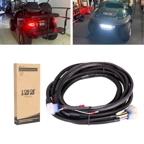 10L0L Golf Cart Light Harness for Club Car Precedent 2008-Up Electric Models - 78" Long Plug & Play 12V Bucket Harness, Compatible with LED Headlights