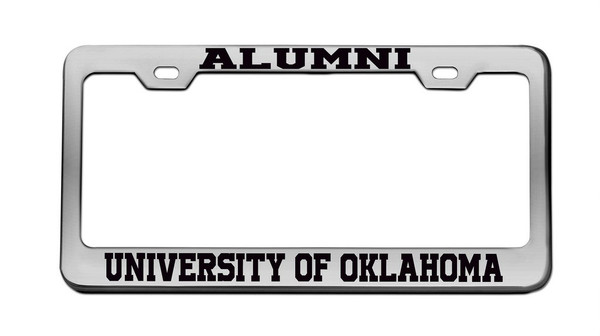 Alumni University of Oklahoma University Chrome License Plate Frame Tag Black Alumni University of Oklahoma University Chrome License Plate Frame Tag Black