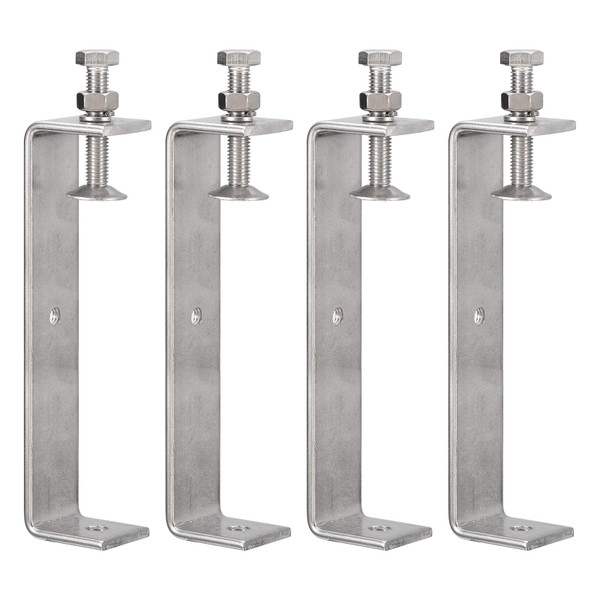 Awclub 4 Pack 304 Stainless Steel C Clamps with 130mm/5.12" Stable Wide Jaw Opening Tiger Clamp for Woodworking Welding Construction Household Mount