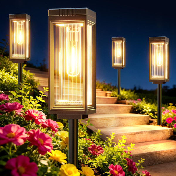ELECLINK Solar Pathway Lights Outdoor, 8 Pack Upgraded Solar Lights Outdoor Waterproof, Bright Up to 15 Hrs Auto On/Off Garden Light for Yard Patio Lawn Path Walkway Driveway Outside Decor